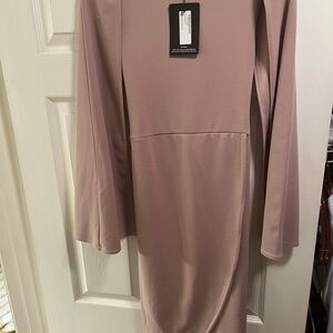 PrettyLittleThing Dusty Pink Long Sleeve Dress